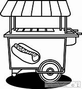 Dog Cart Hot Stand Outline Clipart Food Background sketch template
