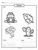 Green Worksheets Color Coloring Preschool Things Kindergarten Printable Colors Activities Kids Trace Toddlers Pages Write Learning Pre Yellow Red Print sketch template
