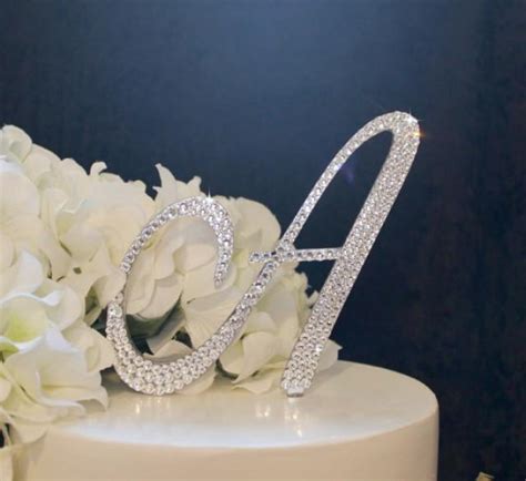 Monogram Wedding Cake Topper In Any Letter A B C D E F G H I J K L M N