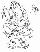 Ganesh Ganesha Drawing Outline Lord Coloring Colouring Pages Print Drawings Loving Indian Pencil Easy Dance Dancing Sketch Party Sari Tattoo sketch template