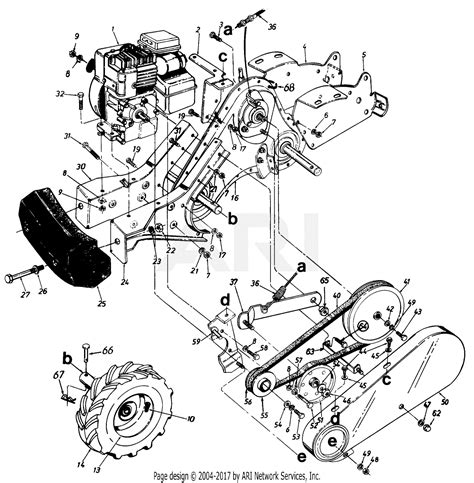 mtd     parts diagram  rear tine tiller  assembly