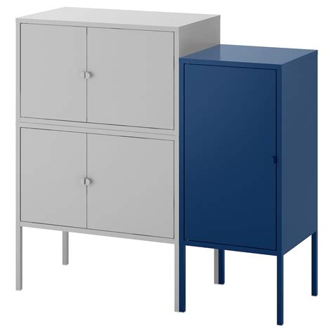lixhult cabinet combination greydark blue      cm ikea