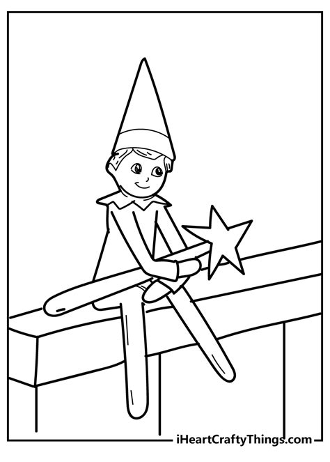 coloring pages  elf   shelf