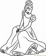 Sitting Cinderella Coloring Pages Coloringpages101 Cartoon Pdf Kids sketch template