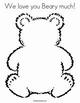Bear Coloring Teddy Corduroy Brown Pages Body Parts Bears Printables Printable Color Beary Much Twistynoodle Blank Picnic Print Kids Noodle sketch template