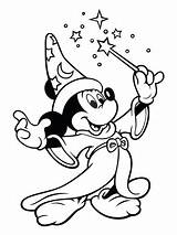 Mouse Coloring Pages Mickey Sorcerer Minnie Birthday Disney Drawing Printable Happy Fantasia Colouring Drawings Cartoon Tovenaar Choose Board Fantasy Draw sketch template