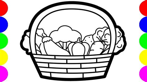 vegetable basket drawing pictures easy coloring video art jolly toy
