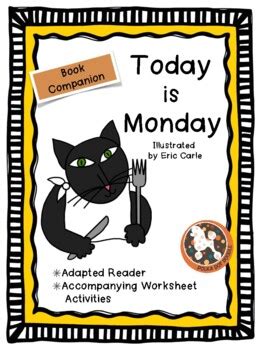 today  monday adapted book worksheets  polka dot poodle