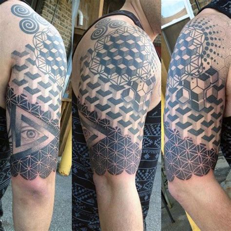 Mens Geometric Sacred Geometry Arm Tattoo Ideas Sacred Geometry