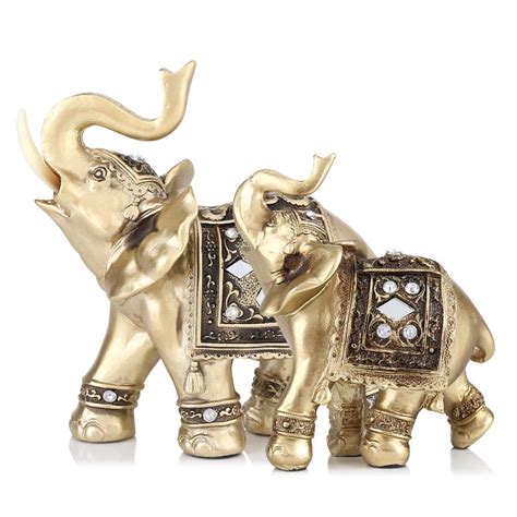 elegant elephant statue ornament figurine vintage home decor gold color elephant statue home