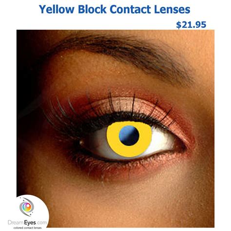 yellow block contact lenses colored eye contacts yellow cat contact lenses