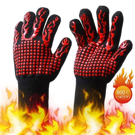 heat resistant bbq gloves food grade kitchen oven mitts oven