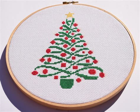 christmas tree cross stitch pattern modern christmas cross