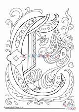 Illuminated Letter Colouring Alphabet Coloring Letters Pages Activityvillage Spy Village Activity Explore Choose Board sketch template