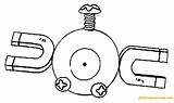 Magnemite Pokemon Coloring Pages Online Color Coloringpagesonly sketch template