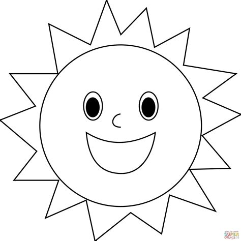 smiling sun coloring page  printable coloring pages
