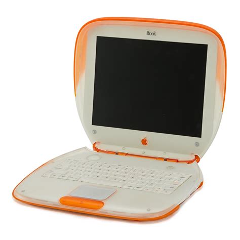 orange apple ibook laptop modernica props