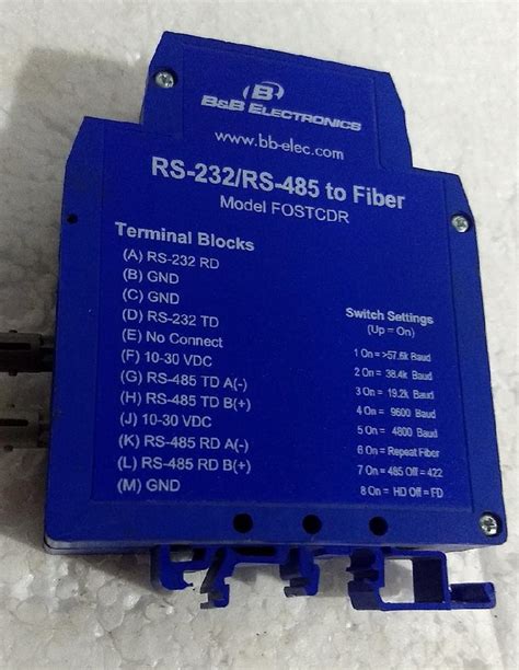 bb electronics fostcdr rs rs  fiber optic converter   ship spares