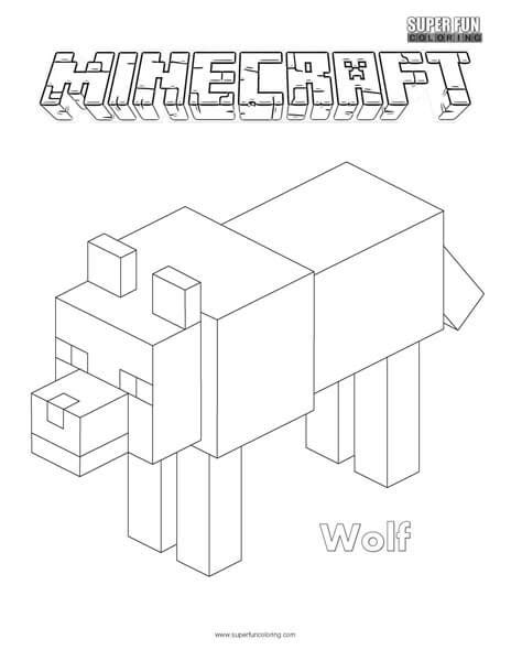 wolf minecraft coloring super fun coloring
