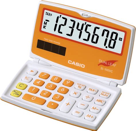 casio sl vc pocket calculator  wortel oranje kleur amazonnl