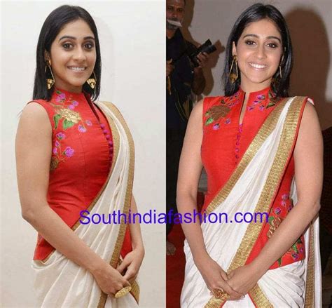 Regina Cassandra In White Saree South India Fashion