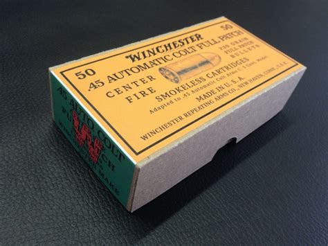 vintage  winchester replica ammo box   ammunition auto colt pistol  acp khristore