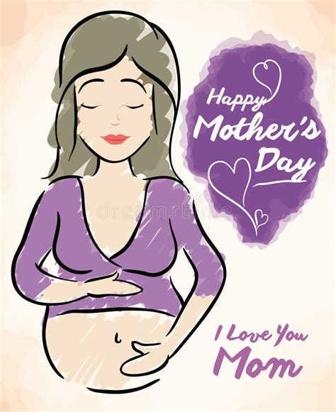 woman fondling her belly with a ribbon for mother s day