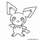 Pichu Coloring Pages Pokemon Pikachu Getcolorings Printable sketch template