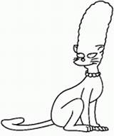 Marge Coloring Cat Simpson Smiling Margesimpson sketch template