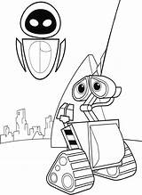 Coloring Walle Animados Robot sketch template