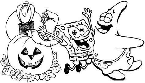 sponge bob halloween coloring pages  getcoloringscom