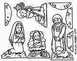 Nativity Coloring Scene Pages Printable Cut Jesus Christmas Color Print Birth Mary Kids Mother Colouring Children Virgin Manger Clipart Template sketch template