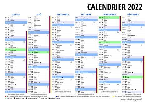 calendrier jours ouvres  calendrier