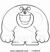Buff Dog Cartoon Outlined Smiling Happy Clipart Thoman Cory Vector Bear Royalty Coloring 2021 sketch template