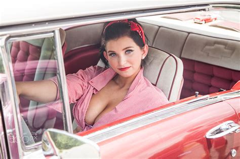 Wallpaper Cleavage Car Oldtimer Vehicle Women With Cars Jeff