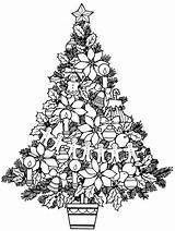 Christmas Coloring Pages Tree Adult Drawing Detailed Printable Coloriage Colouring Adults Doverpublications Sheets Color Publications Getdrawings Sheet Drawings Printables Dessin sketch template