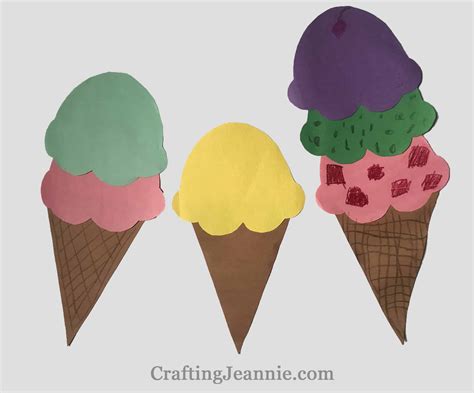 paper ice cream craft  template crafting jeannie