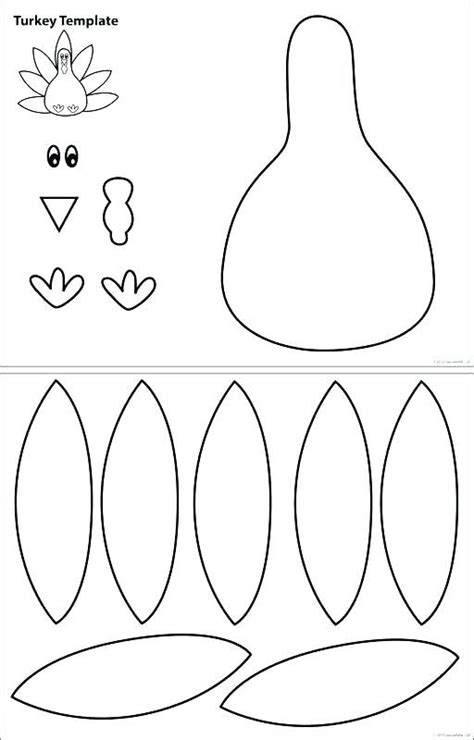 printable turkey template cut outs printable templates