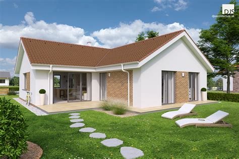 house plan  shaped bungalow  djs architecture