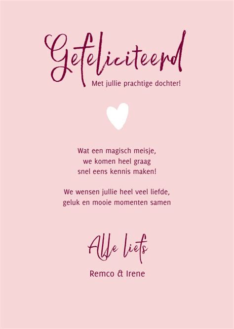 felicitatie kunstkaart voor de geboorte van een kaartjego kaarten geboorte teksten