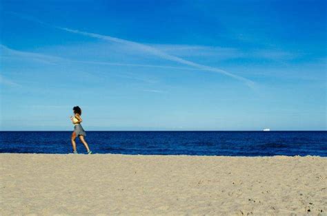 Women Run Running Beach Sea Water Nature Landscape