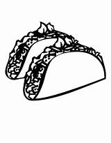 Taco Tacos Coloring Clip Silhouette Pages Printable Food Drawing Clipart Mexican Color Junk Fast Party Tuesday Colouring Drawings Popular Print sketch template