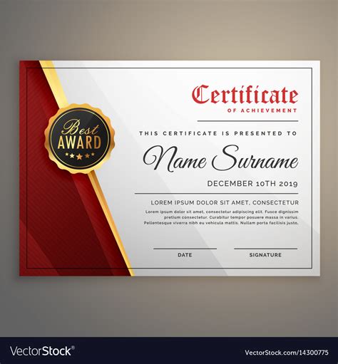 beautiful certificate template design   vector image