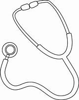 Stethoscope Coloring Color Clipart Pages Outline Drawing Clip Nurse Vector Nurses Doctor Cartoon Becuo Medical Printable Svg Kids Library Stuff sketch template