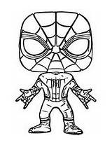 Pop Funko Coloring Marvel Pages Man Spider sketch template