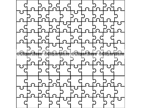 jigsaw puzzle template svg design  piece blank empty game etsy