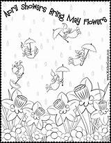 Coloring May April Flowers Spring Showers Bring Pages Printable Season Nature Twitter Color Drawing Rain Drawings Print Getdrawings Getcolorings Coloringtop sketch template