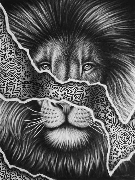 black lion  noir artist  drawing artsper