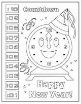 Year Years Coloring Pages Happy Countdown sketch template