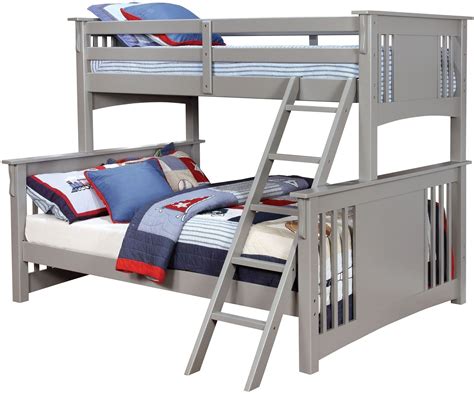 spring creek gray twin xl  queen bunk bed cm bkgy furniture